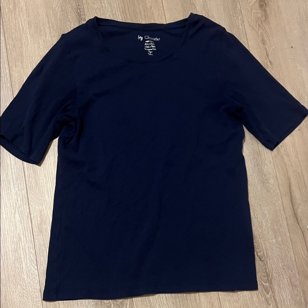 Chico's Deep Navy Short Sleeve Tee